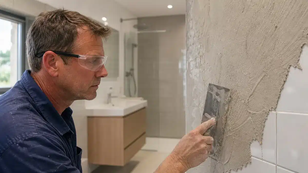 Enduire sur du carrelage : choix de l’enduit, préparation et limites en salle de bain