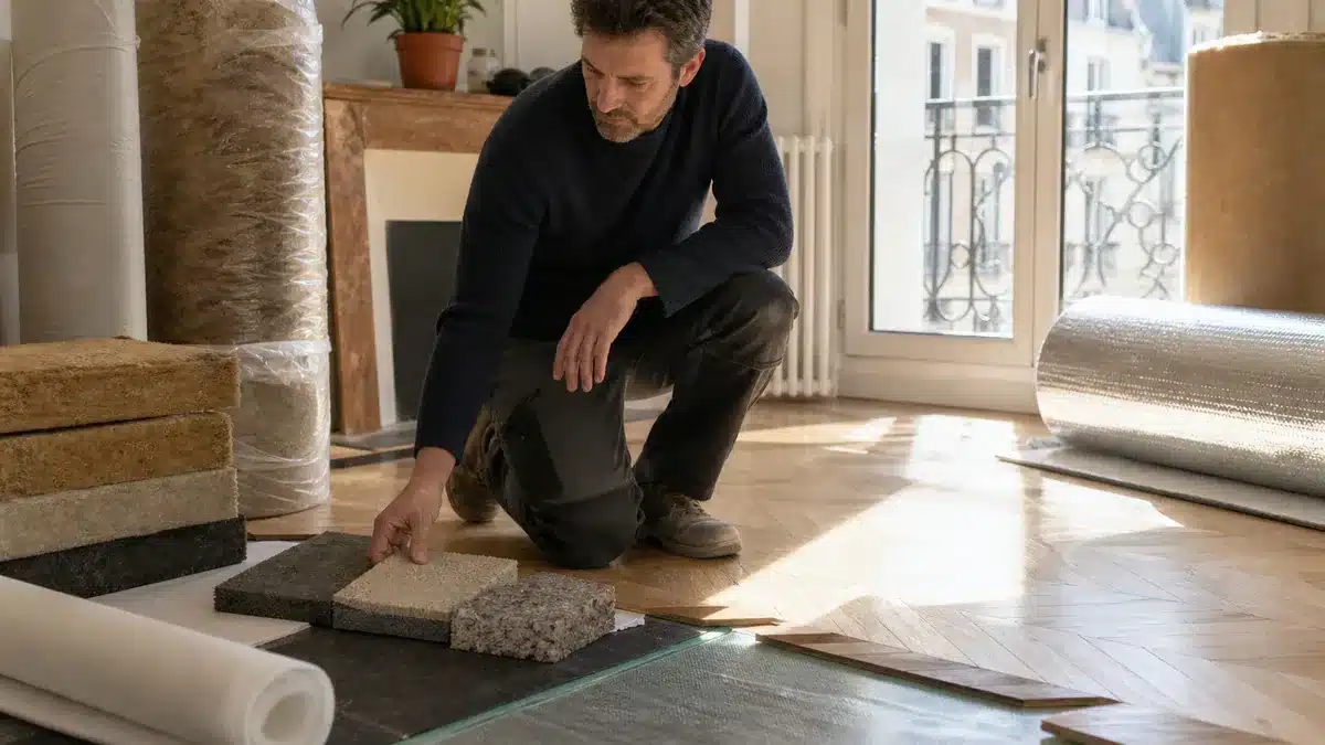 Isoler sous un parquet : matériaux, sous-couches et solutions thermiques ou acoustiques
