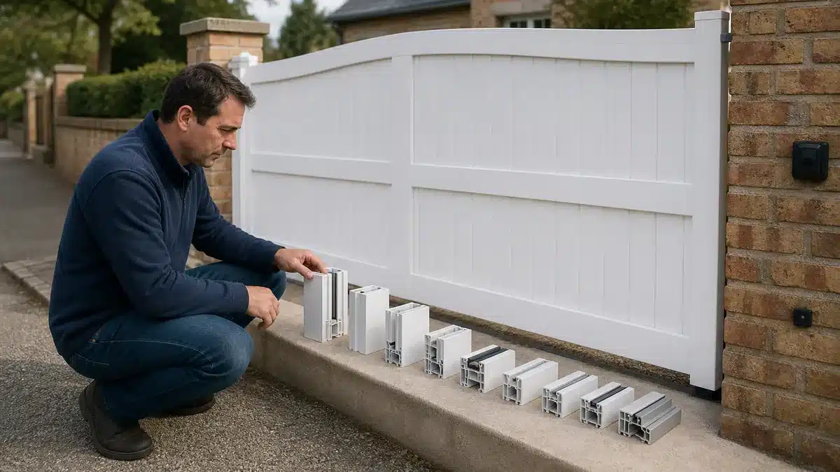 Lames pour portail PVC : dimensions, choix des profils et remplacement des éléments abîmés