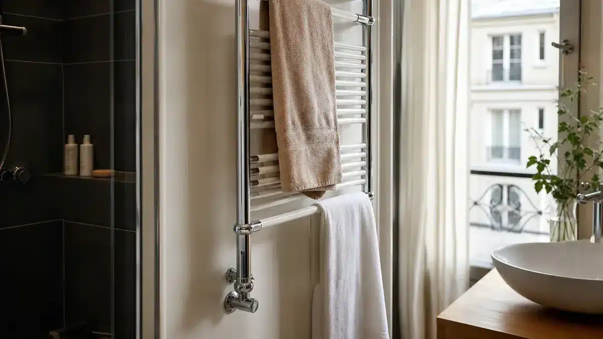 Radiateur sèche-serviettes à eau chaude : puissance, dimensions, raccordement et prix