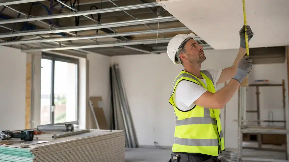 Schéma de montage d’un plafond en placo : ossature, suspentes et étapes de pose